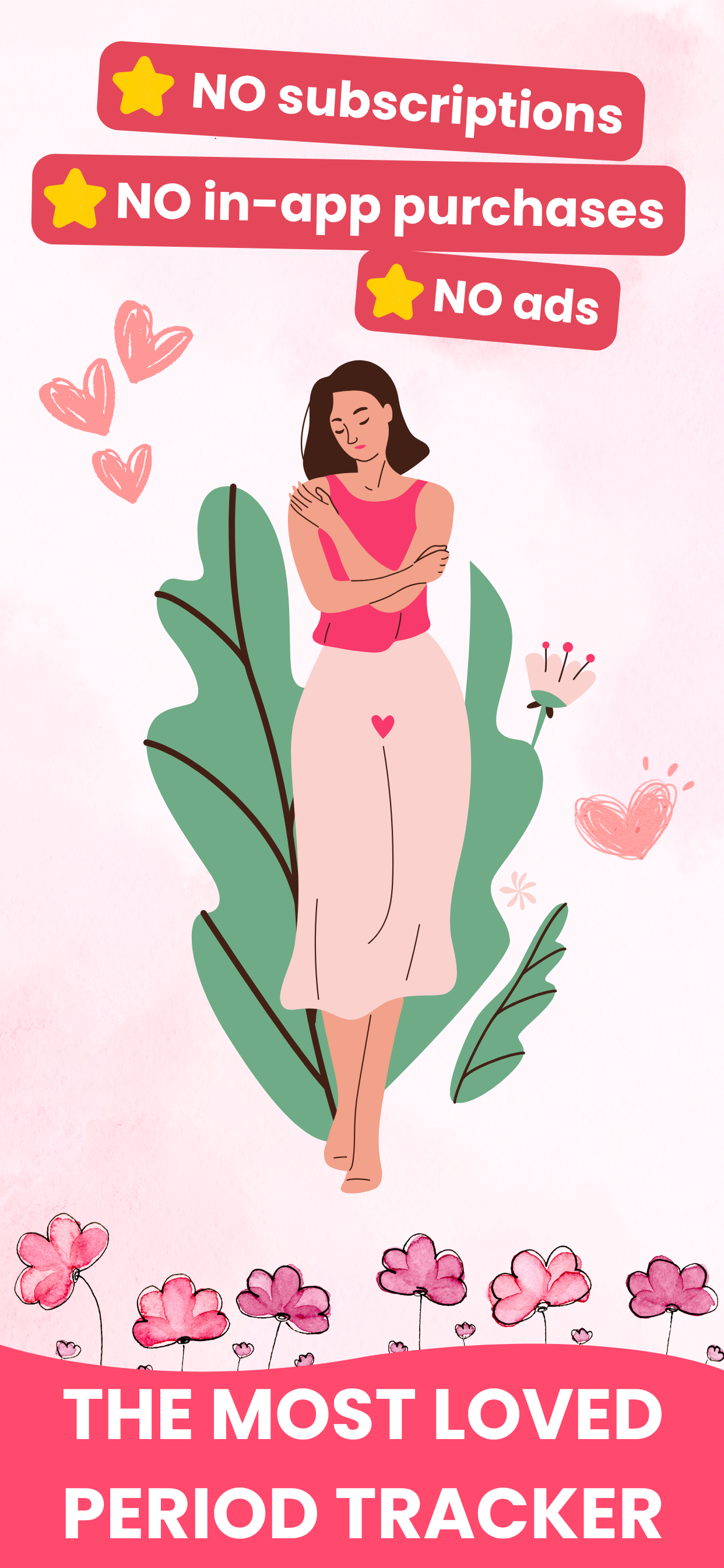 Period Tracker iOS app main screen showing cycle calendar and predictions